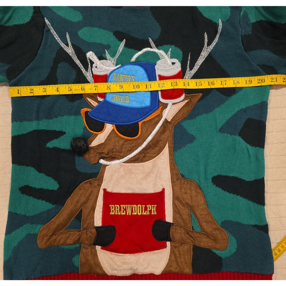 Drinking Reindeer Ugly Christmas Sweater Unisex Rudolph Holiday Medium Men’s - Picture 5 of 8